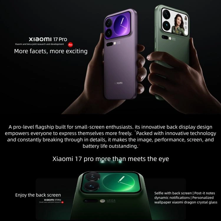 Xiaomi 17 Pro 5G 12GB/512GB – Purple – Design Info