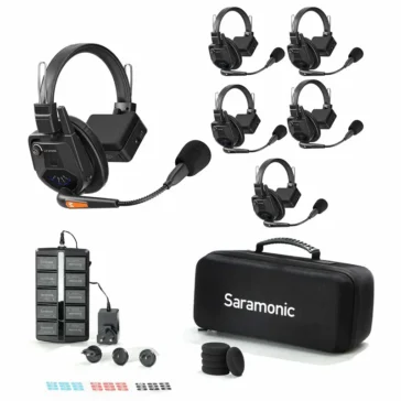 Saramonic WiTalk9-5S 5-Person Full-Duplex Wireless Intercom System with Single-Ear Headsets (1.9 GHz)