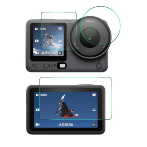 Tempered Glass For Dji Action 6 Camera Screen scratch Protector Glass Accessories 9H Hardness, Anti Glare HD- 2D Curved edge(Pack of 1) (1)