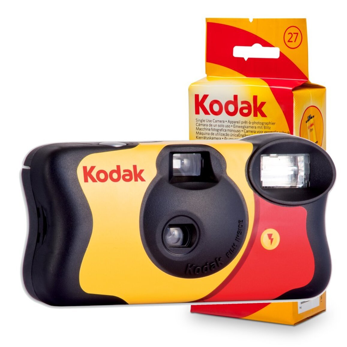 Kodak Funsaver 35mm One-Time-Use Disposable Camera ISO-800 with Flash 27  Exposures, 8617763