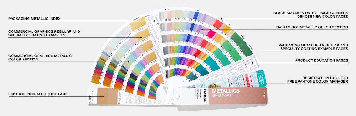 pantone metallics guide, metallic color chart, metallic color book format