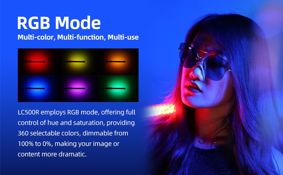 built in music mode RGB portable light