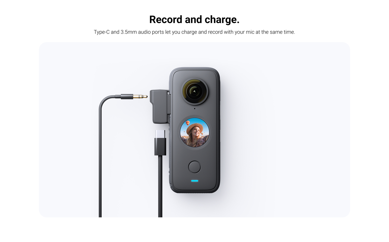 insta360 one x2 mic adapter charge and record at same time