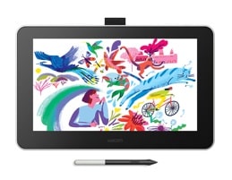 Sketch, draw and paint directly on screen and enjoy natural surface friction with minimal reflection with Wacom one with display