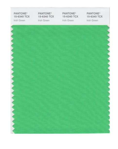 Pantone 15-6340 TCX Swatch Card Irish Green