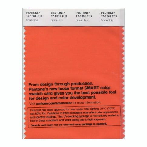 Pantone 17-1361 TCX Swatch Card Scarlet Ibis