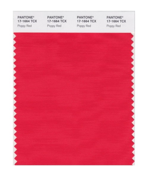 Pantone 17-1664 TCX Swatch Card Poppy Red