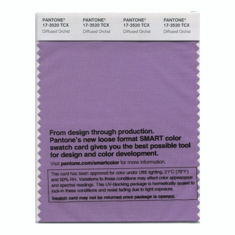 Pantone 17-3520 TCX Swatch Card Diffused Orchid