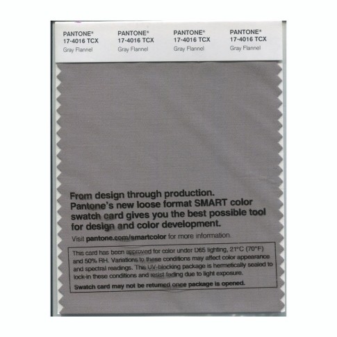 Pantone 17-4016 TCX Swatch Card Gray Flannel