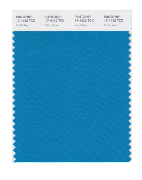 Pantone 17-4432 TCX Swatch Card Vivid Blue