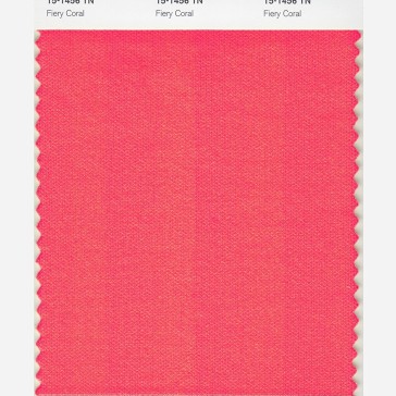 Pantone 15-1456 TN  Fiery Coral Nylon Brights Swatch Card