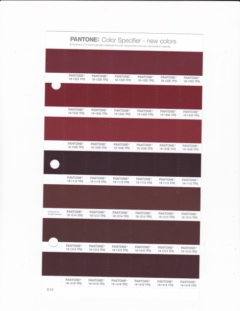 PANTONE 19-1534 TPG Merlot Replacement Page (Fashion, Home & Interiors)