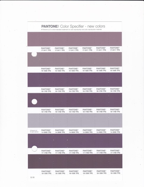PANTONE 16-1606 TPG Purple Dove Replacement Page (Fashion, Home & Interiors)