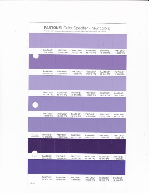 PANTONE 19-3750 TPG Violet Indigo Replacement Page (Fashion, Home & Interiors)