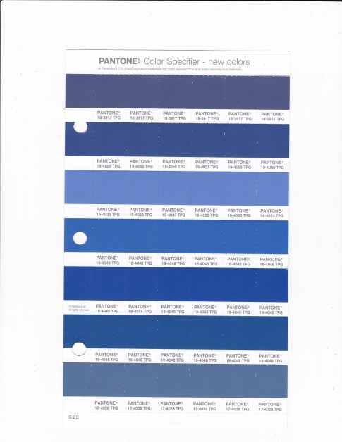 PANTONE 19-4045 TPG Lapis Blue Replacement Page (Fashion, Home & Interiors)
