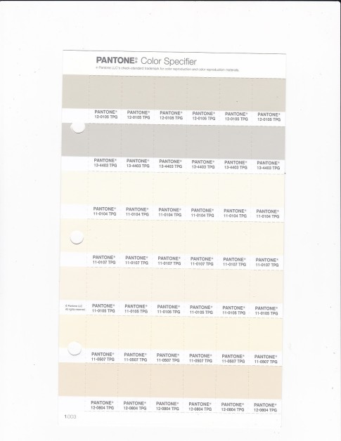 PANTONE 12-0105 TPG Bone White Replacement Page (Fashion, Home & Interiors)
