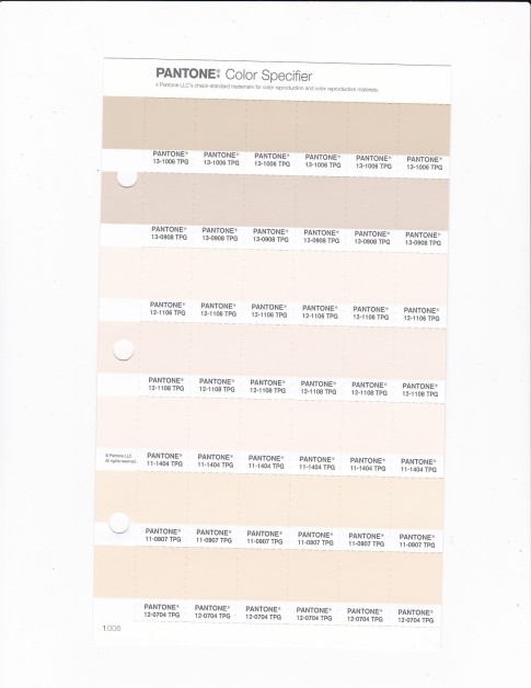 PANTONE 11-0907 TPG Pearled Ivory Replacement Page (Fashion, Home & Interiors)