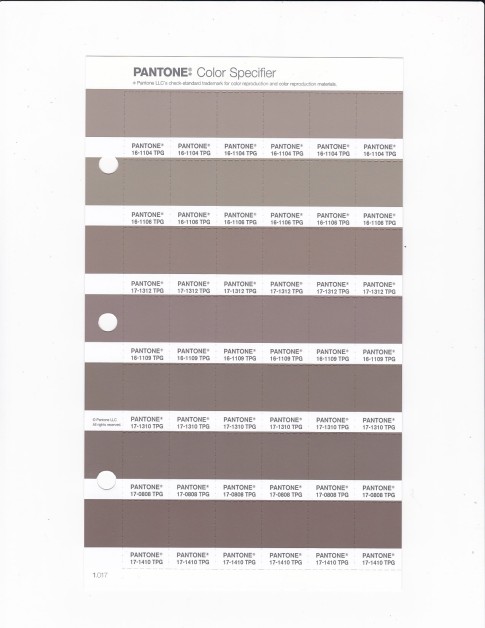 PANTONE 17-0808 TPG Taupe Gray Replacement Page (Fashion, Home & Interiors)
