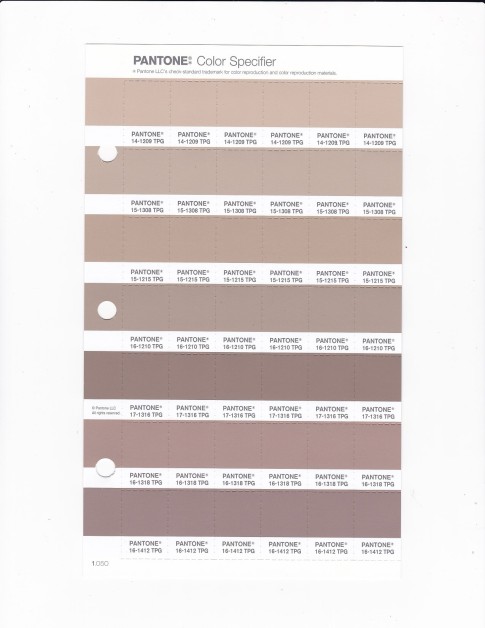 PANTONE 16-1210 TPG Light Taupe Replacement Page (Fashion, Home & Interiors)