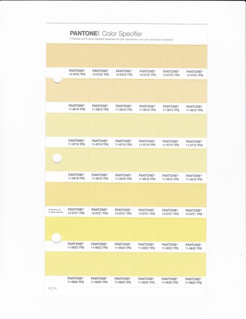 PANTONE 11-0616 TPG Pastel Yellow Replacement Page (Fashion, Home & Interiors)