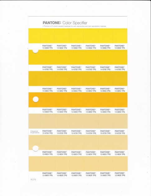 PANTONE 13-0858 TPG Vibrant Yellow Replacement Page (Fashion, Home & Interiors)