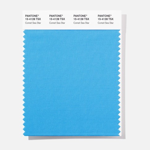 Pantone 15-4128 TSX  Comet Sea St Polyester Swatch Card
