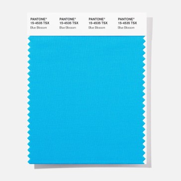 Pantone 15-4535 TSX  Blue Blossom Polyester Swatch Card