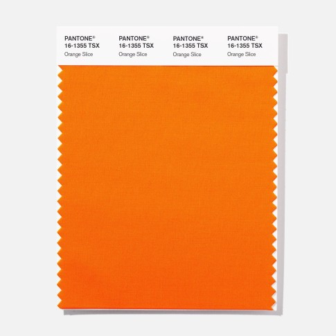 Pantone 16-1355 TSX Orange Slice  Polyester Swatch Card