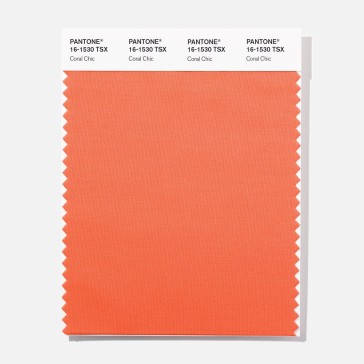 Pantone 16-1530  TSX  Coral Chic Polyester Swatch Card