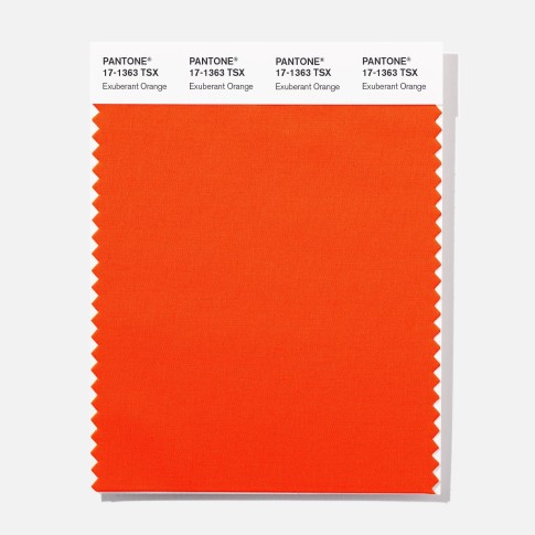 Pantone 17-1363 TSX  Exuberant Or  Polyester Swatch Card