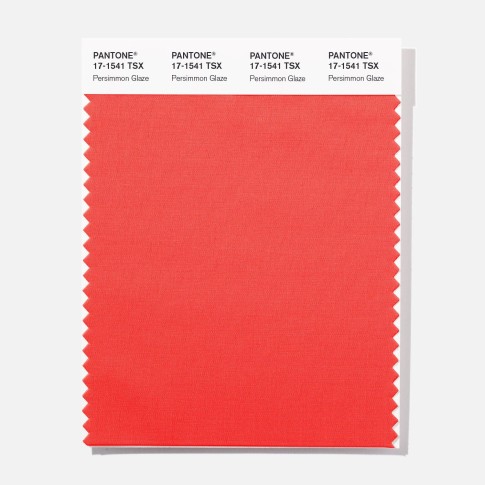 Pantone 17-1541 TSX  Persimmon Gl Polyester Swatch Card