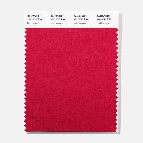 Pantone 18-1850 TSX Red Lacquer Polyester Swatch Card