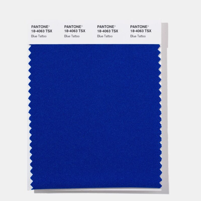 Pantone 18-4063 TSX Blue Tattoo Polyester Swatch Card