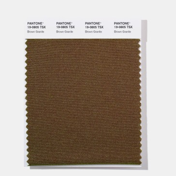 Pantone 19-0805  TSX Brown Granit  Polyester Swatch Card