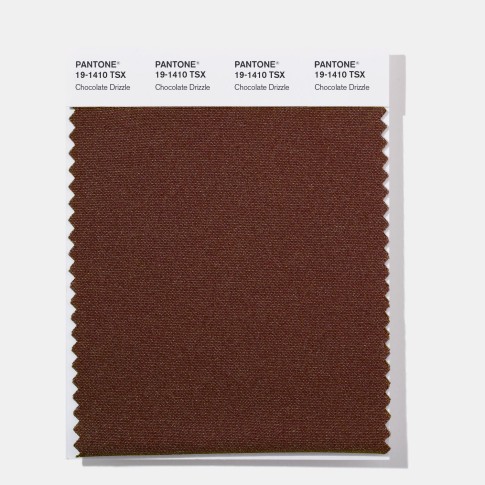 Pantone 19-1410 TSX Chocolate Dr  Polyester Swatch Card