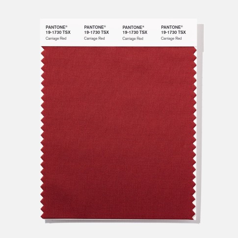 Pantone 19-1730 TSX Carriage Red  Polyester Swatch Card