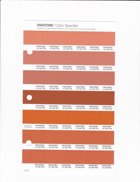 PANTONE 16-1338 TPG Copper Tan Replacement Page (Fashion, Home & Interiors)