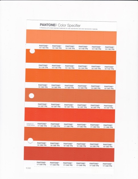 PANTONE 15-1160 TPG Blazing Orange Replacement Page (Fashion, Home & Interiors)