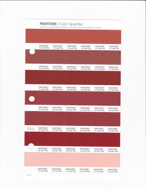 PANTONE 19-1250 TPG Picante Replacement Page (Fashion, Home & Interiors)