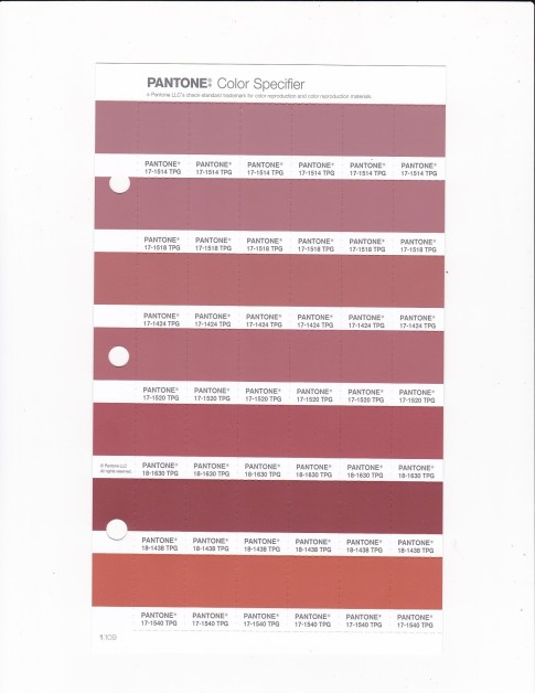 PANTONE 18-1630 TPG Dusty Cedar Replacement Page (Fashion, Home & Interiors)