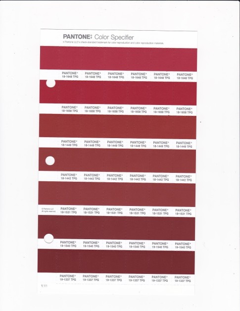 PANTONE 18-1658 TPG Pompeian Red Replacement Page (Fashion, Home & Interiors)