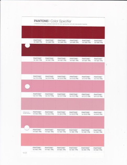 PANTONE 19-1555 TPG Red Dahlia Replacement Page (Fashion, Home & Interiors)
