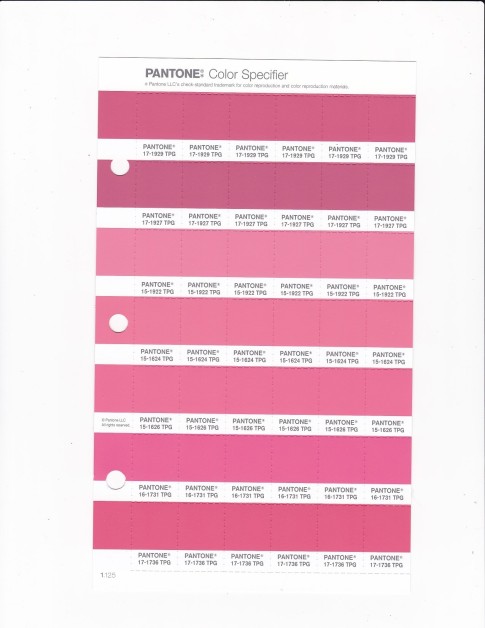 PANTONE 17-1929 TPG Rapture Rose Replacement Page (Fashion, Home & Interiors)