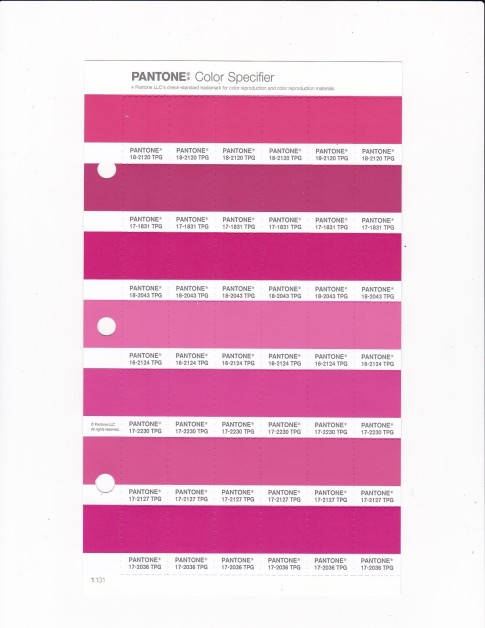 PANTONE 17-1831 TPG Carmine Replacement Page (Fashion, Home & Interiors)