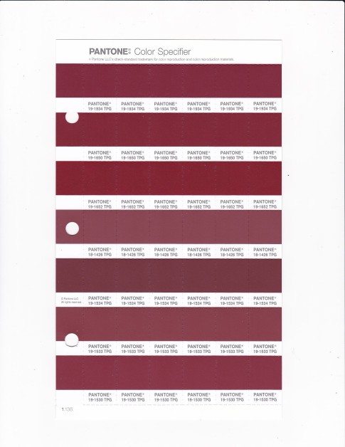 PANTONE 19-1934 TPG Tibetan Red Replacement Page (Fashion, Home & Interiors)
