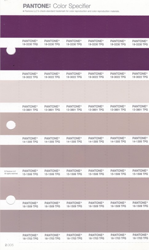 PANTONE 13-3801 TPG Crystal Gray Replacement Page (Fashion, Home & Interiors)
