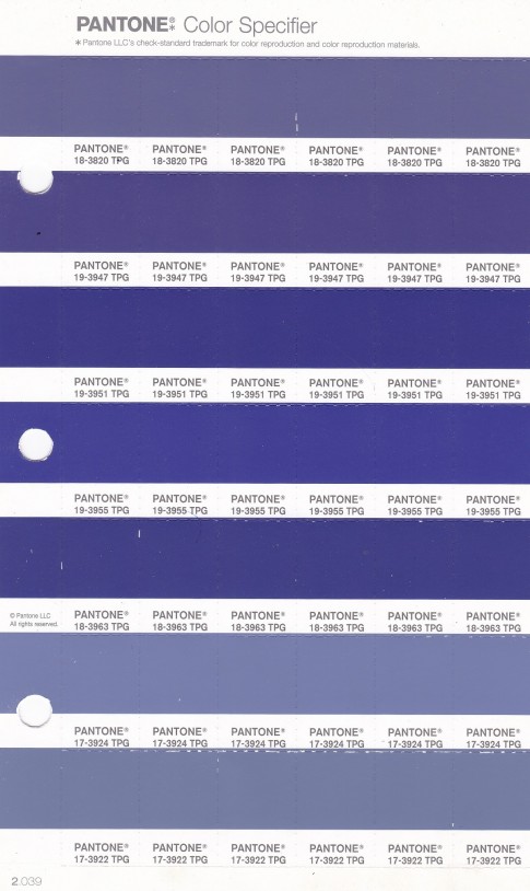 PANTONE 19-3951 TPG Clematis Blue Replacement Page (Fashion, Home & Interiors)