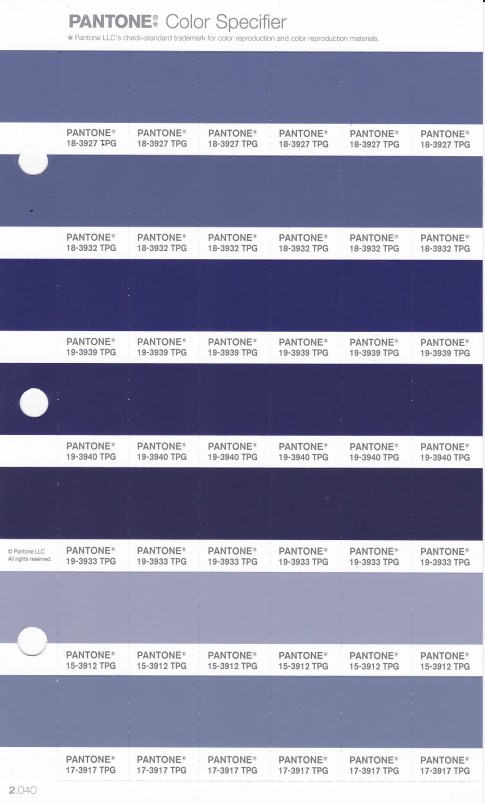 PANTONE 19-3933 TPG Medieval Blue Replacement Page (Fashion, Home & Interiors)