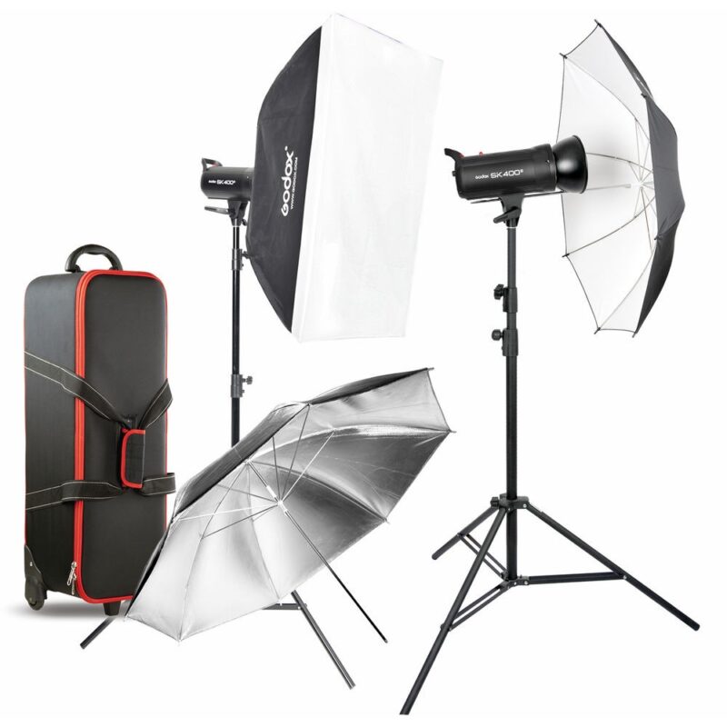 Godox SK400II 2-Light Studio Flash Kit, SK400II-E (Softbox, Bag, Umbrella, Trigger Incl)