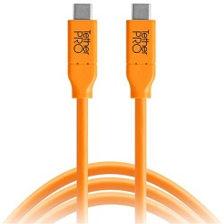 Tether Tools TetherPro USB Type-C Male to USB Type-C Male Cable (10ft, Orange) CUC10-ORG